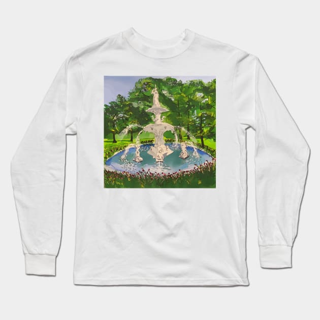 Forsyth Park in Savannah Georgia Long Sleeve T-Shirt by WelshDesigns